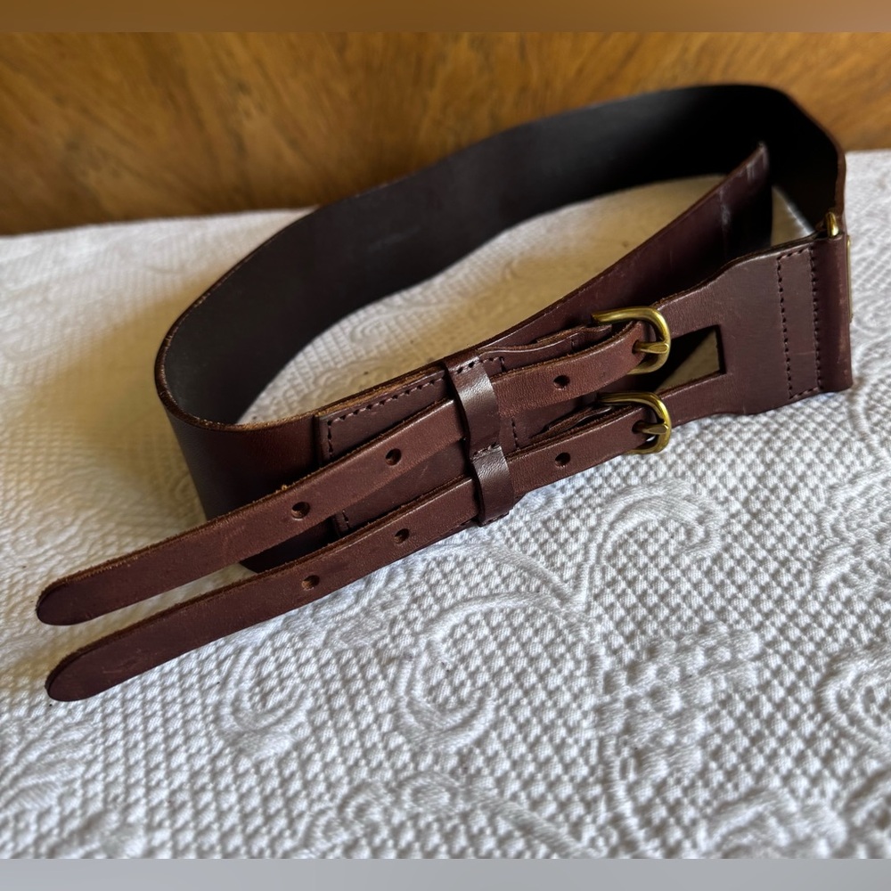 Ralp Lauren leather wide saddle  belt - Picture 4 of 12